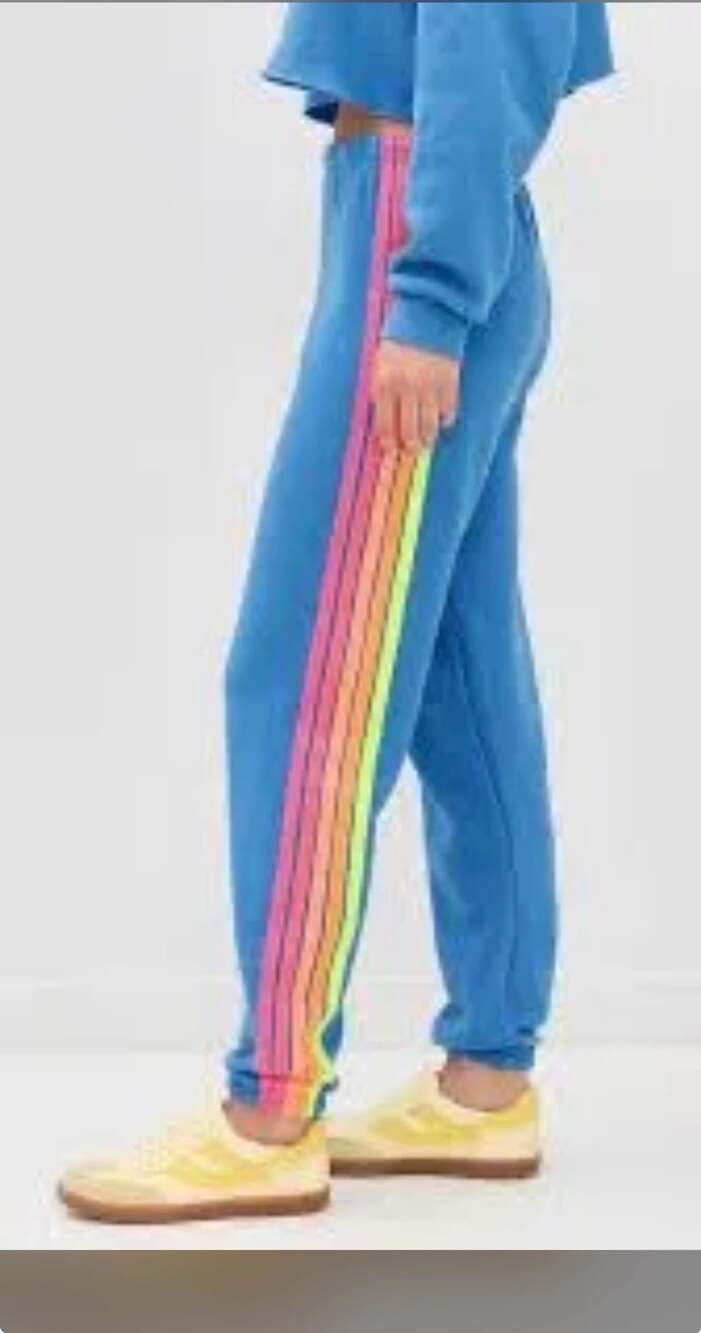 681 Aviator Nation 5 Stripe Sweatpants Cobalt & Neon